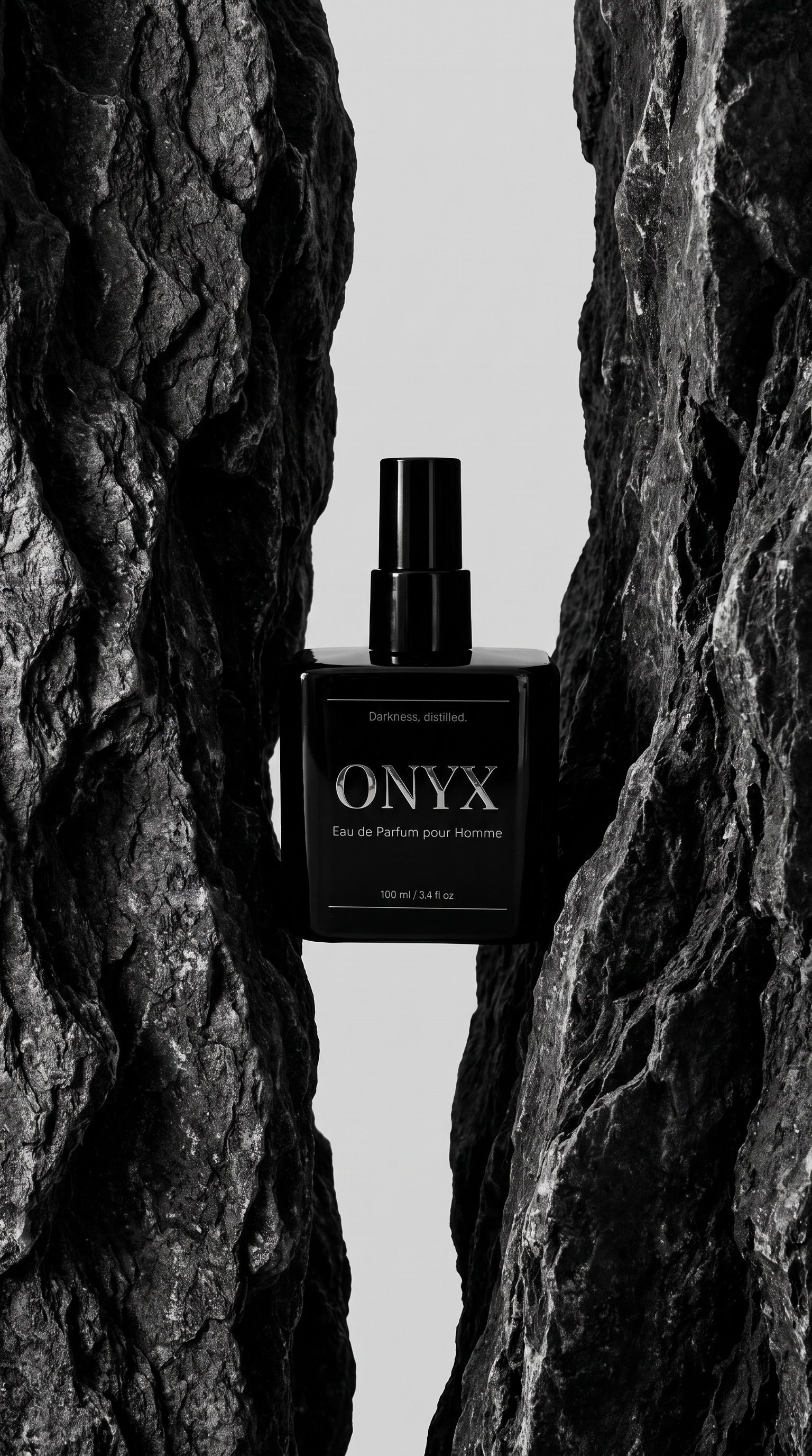 ONYX bottle in a split volcanic rock